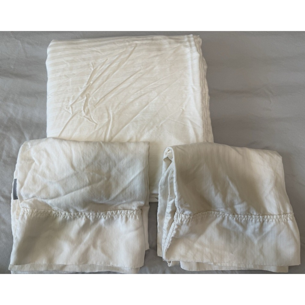 Brookstone Biosense Beige King‎ Size Flat Sheet Lyocell Tencel + Pillowcases